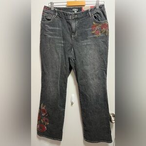 J. Jill Re: Crafted Created Imagined Limit Edition Grey Black Jeans Size 12
